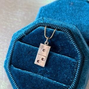 Antique 800/835 Silver German Lucky Domino Charm- .7 grams